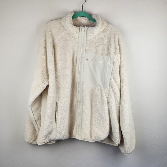 NWT Target Goodfellow & Co. Men's Soft Fleece Full Zip Jacket Cream XL - Picture 1 of 11